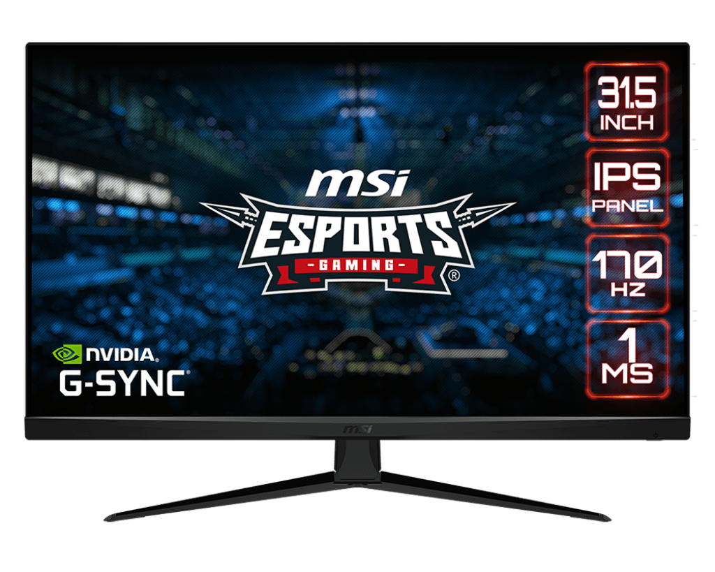 MSI G321Q 2K IPS Gaming Monitor - 31.5 Inch, 16:9 WQHD (2560 x 1440), IPS, 1ms, 170 Hz, HDR, G-Sync Compatible, DisplayPort, HDMI, Anti-Flicker, Less Blue light, Night Vision, Black