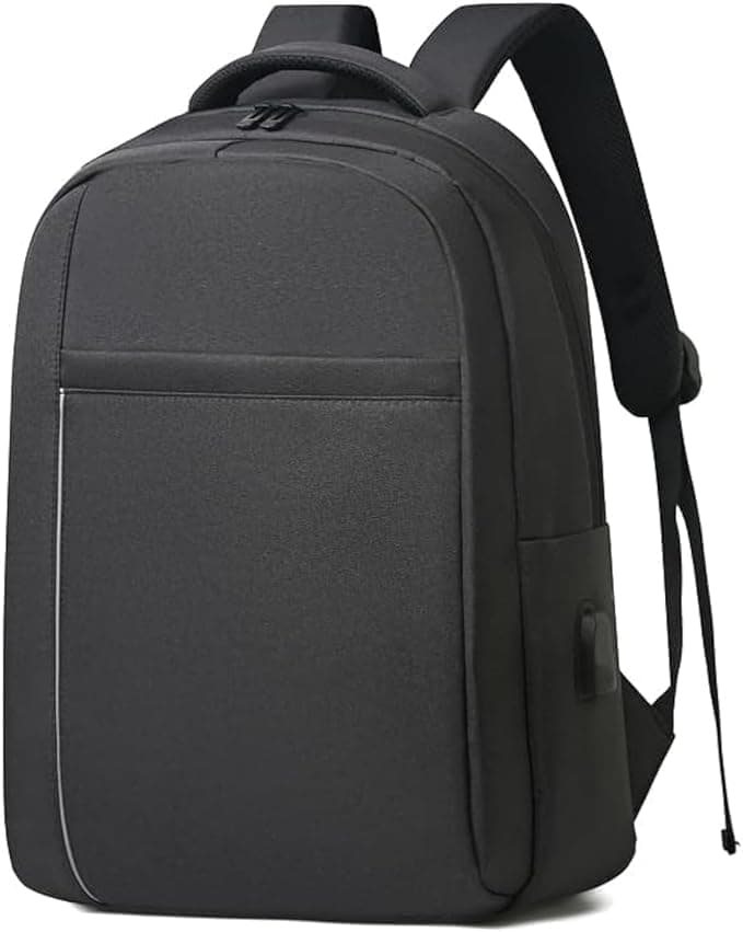 Rahala Backpack for Men Business Backpack 12L 15.6 Laptop Backpack Stylish Lightweight Compact Water-resistant Office Laptop Bag for Travel Daypack College,USB port-RAL619 Black